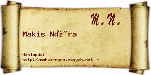 Makis Nóra névjegykártya